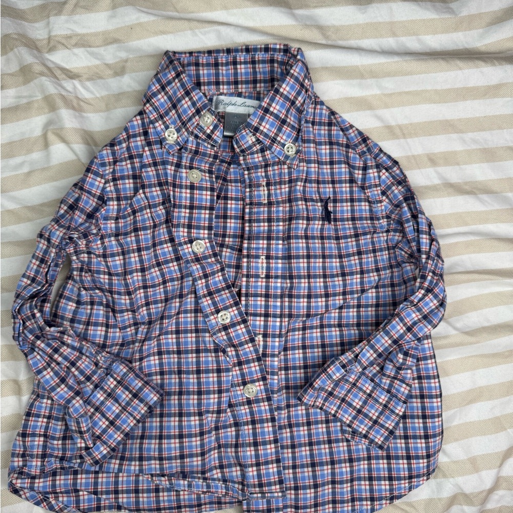 Ralph Lauren Kids Plaid Shirt - Blue and Orange